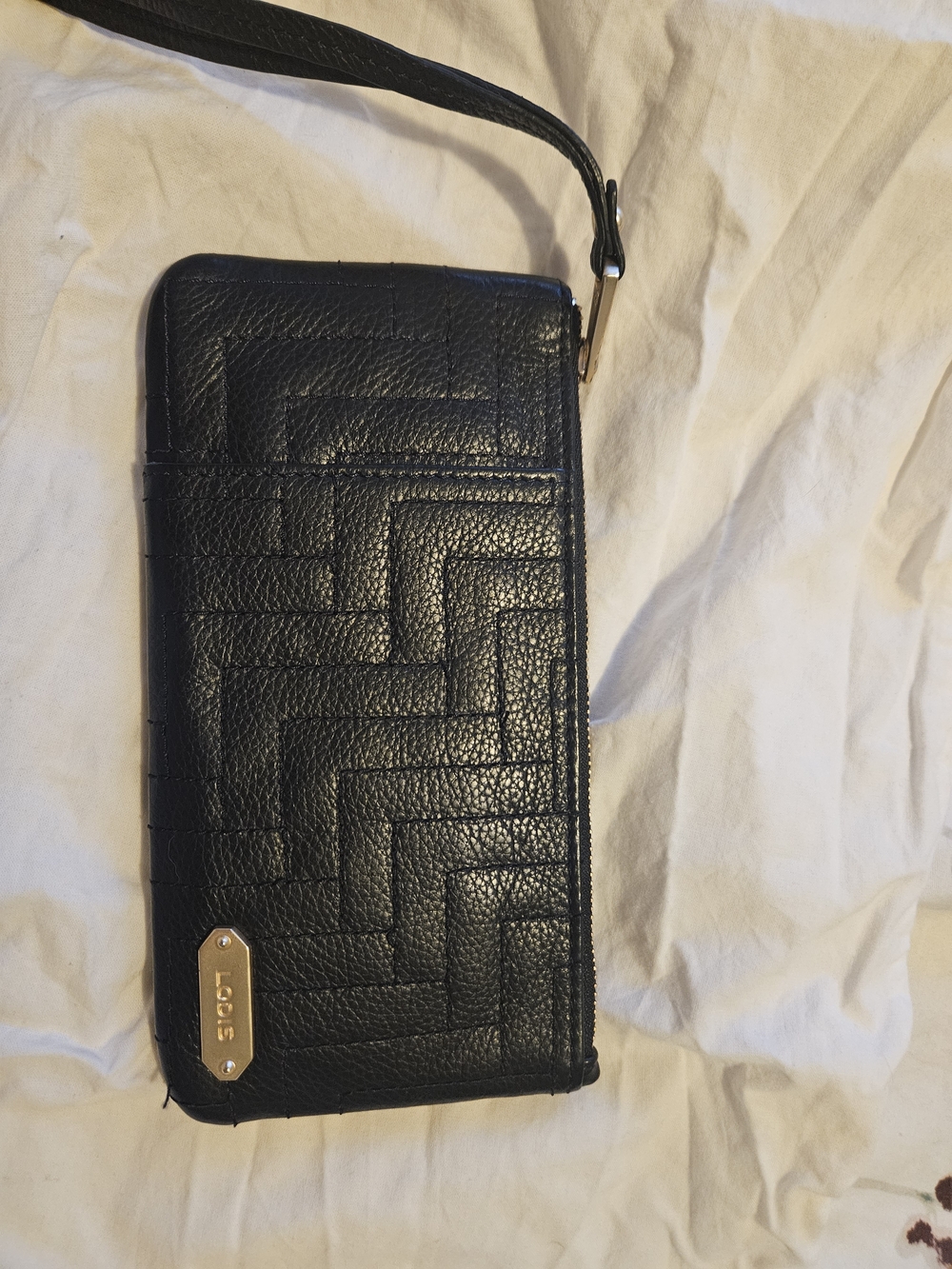 Lodis Gold Lined Travel Leather Wallet with Black Trim and Airtag Holder